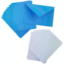 Sweet Dixie White A6 Card and Blue Envelope Packs (10) - Lilly Grace Crafts