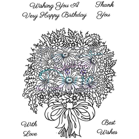 Sweet Dixie Clear Stamp Floral Bouquet A6 - Lilly Grace Crafts