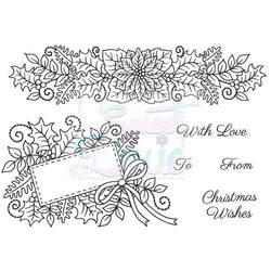 Sweet Dixie Floral Christmas Border and Tag Clear Stamps - Lilly Grace Crafts
