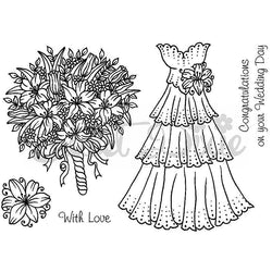 Sweet Dixie Wedding Collection - Wedding Dress Clear Stamp - Lilly Grace Crafts