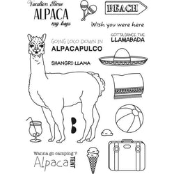 Sweet Dixie Vacation Alpaca - Clear Stamp - Lilly Grace Crafts