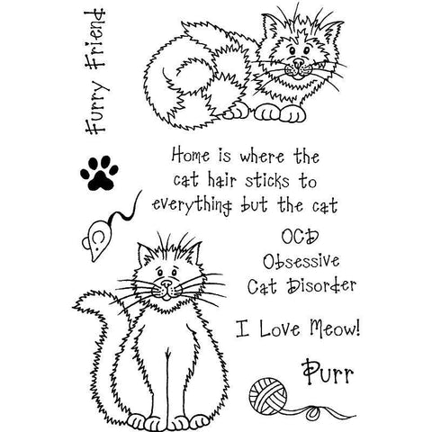 Sweet Dixie Home Is Where The Cat Hair..... - Clear Stamp - Lilly Grace Crafts