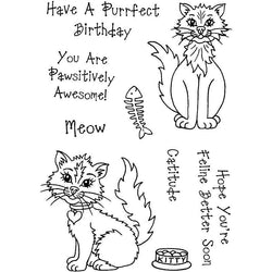 Sweet Dixie Have A Purrfect Birthday - Clear Stamp - Lilly Grace Crafts