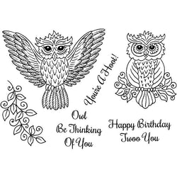 Sweet Dixie Owl Be Thinking Of You - Clear Stamp - Lilly Grace Crafts