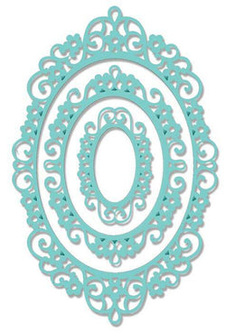 Sweet Dixie Intricate Oval Frame Set Metal Die - Lilly Grace Crafts