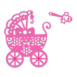 Sweet Dixie Pram and Rattle Die - Lilly Grace Crafts