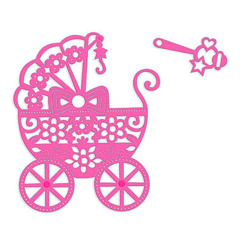 Sweet Dixie Pram and Rattle Die - Lilly Grace Crafts