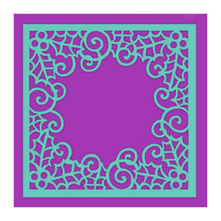 Sweet Dixie Swirling Holly Frame Stencil - Lilly Grace Crafts