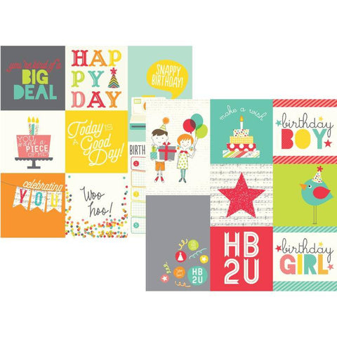 Simple Stories Lets Party 4x4 and 4x6 Vertical Journaling Card Packs of 10 Sheets - Lilly Grace Crafts