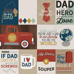 Simple Stories Dad Simple Set - 3x4 and 4x6 Journaling Card Elements Packs of 10 Sheets - Lilly Grace Crafts