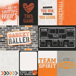 Simple Stories Basketball Simple Set - 3x4 and 4x6 Journaling Card Elements Packs of 10 Sheets - Lilly Grace Crafts