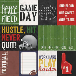 Simple Stories Football Simple Set - 3x4 and 4x6 Journaling Card Elements Packs of 10 Sheets - Lilly Grace Crafts