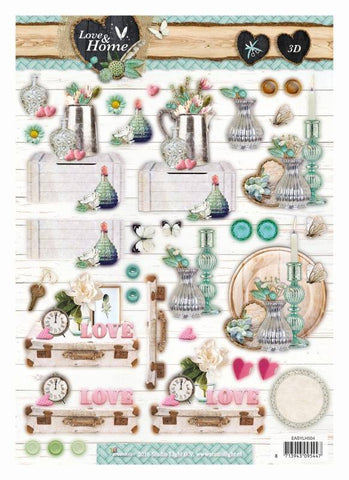 Studio Light 3D A4  Die-Cut Sheet Love and Home 504 - Lilly Grace Crafts