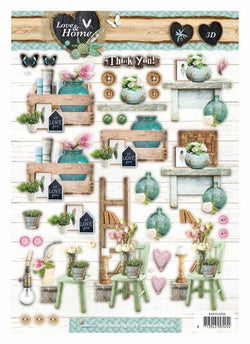 Studio Light 3D A4  Die-Cut Sheet Love and Home 505 - Lilly Grace Crafts