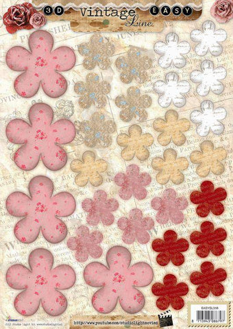 Studio Light A4 Vintage Flowers Die Cut Nbr 358 - Lilly Grace Crafts