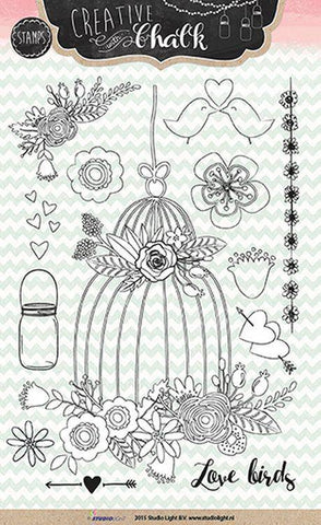 Studio Light Clear Stamp A6 Chalk Effect 99 - Lilly Grace Crafts