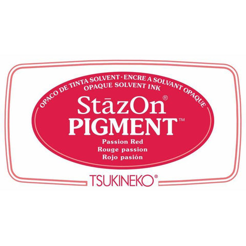 Tsukineko Stazon Pigment Ink Pad Passion Red - Lilly Grace Crafts