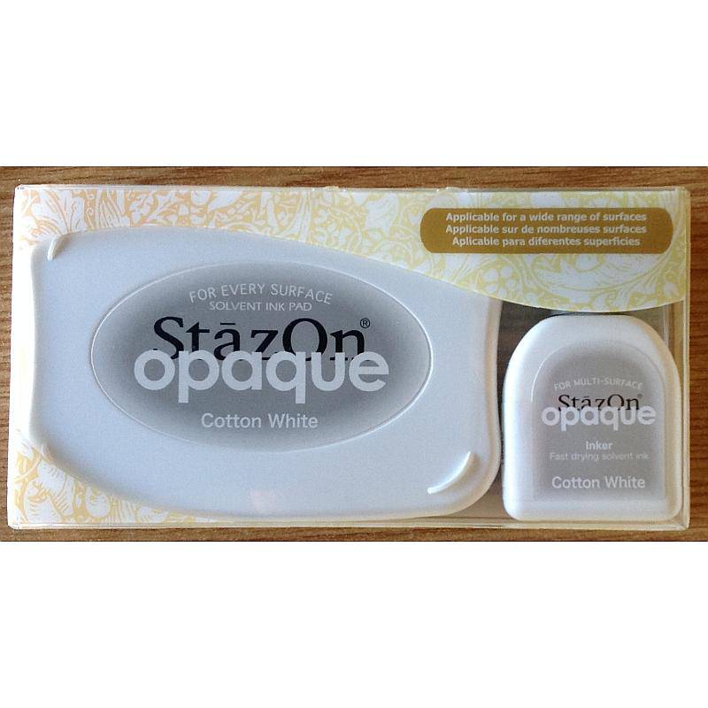 StazOn Solvent Ink Pad Large Opaque Cotton White 