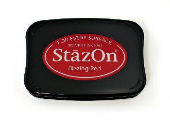 Tsukineko Full-Size StazOn Multi-Surface Inkpad, Blazing Red