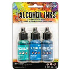 Ranger Industries Tim Holtz Alcohol Ink 3 Pack Teal/Blue - Lilly Grace Crafts