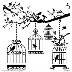 The Crafters Workshop Mini Template Birds of a Feather Stencil 6x6 - Lilly Grace Crafts