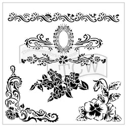 The Crafters Workshop Floral Flourish 6x6 inch Stencil - Lilly Grace Crafts