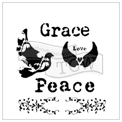 The Crafters Workshop Peace Doves 6x6 inch Stencil - Lilly Grace Crafts