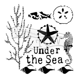 The Crafters Workshop Under the Sea 6x6 inch Stencil - Lilly Grace Crafts