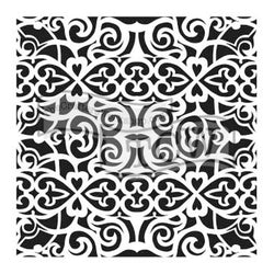 The Crafters Workshop Scrollwork - 6x6 Stencil - Lilly Grace Crafts