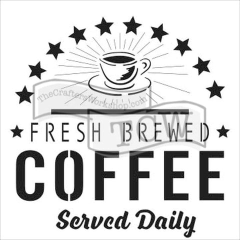 The Crafters Workshop Fresh Coffee - 6x6 Stencil - Lilly Grace Crafts