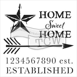 The Crafters Workshop Home Sweet - 6x6 Stencil - Lilly Grace Crafts
