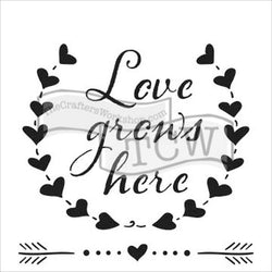 The Crafters Workshop Love Grows - 6x6 Stencil - Lilly Grace Crafts