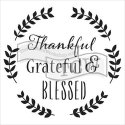 The Crafters Workshop Thankful - 6x6 Stencil - Lilly Grace Crafts
