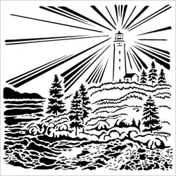 The Crafters Workshop 12x12 Stencil Lighthouse - Lilly Grace Crafts