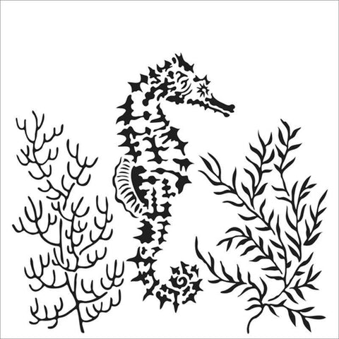 The Crafters Workshop 12x12 Stencil Seahorse - Lilly Grace Crafts