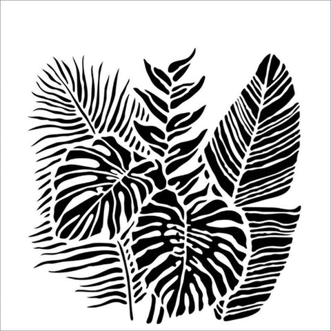 The Crafters Workshop 12x12 Stencil Tropical Fronds - Lilly Grace Crafts