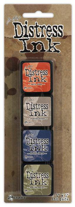 Ranger Industries Tim Holtz Distress Mini Ink Pads Kit 5 - Sold in one strip of 4 pads - Lilly Grace Crafts