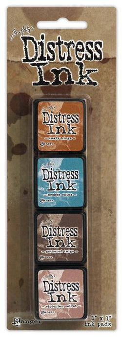 Ranger Industries Tim Holtz Distress Mini Ink Pads Kit 6 - Sold in one strip of 4 pads - Lilly Grace Crafts