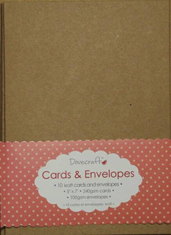 Trimcraft Dovecraft Kraft 5"x7" Cards and Envelopes , with kraft envelope - Lilly Grace Crafts