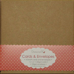 Trimcraft Dovecraft Kraft 6"x6" Cards and Envelopes , with kraft envelope - Lilly Grace Crafts