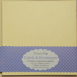 Trimcraft Dovecraft Cream 6"x6" Cards and Envelopes , with plain cream envelope - Lilly Grace Crafts
