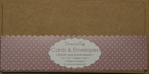 Trimcraft Dovecraft Mini Kraft 3.5"x3, 5" Cards and Envelopes - Lilly Grace Crafts