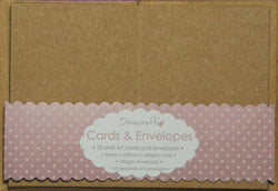 Trimcraft Dovecraft Mini Kraft A7 Cards and Envelopes, with plain kraft envelope - Lilly Grace Crafts