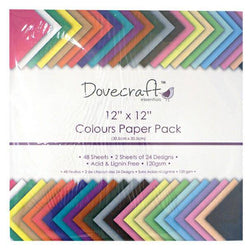 Trimcraft 12X12 Paper Pack Colours Value 48 Sheets - Lilly Grace Crafts