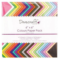 Trimcraft 6x6 Paper Pack Colours Value 72 Sheets - Lilly Grace Crafts
