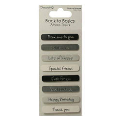 Trimcraft Toppers 8  adhesive toppers in Monochrome colours - Lilly Grace Crafts