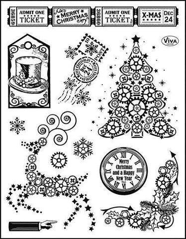 Viva Decor Stamp Steampunk Christmas tree - Lilly Grace Crafts