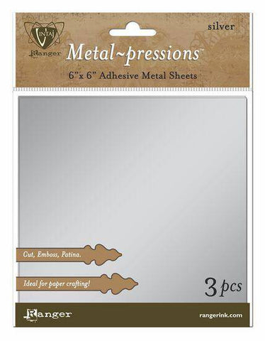 Ranger Industries Vintaj Silver Foil Sheet 6x6 inch 3 pack - Lilly Grace Crafts