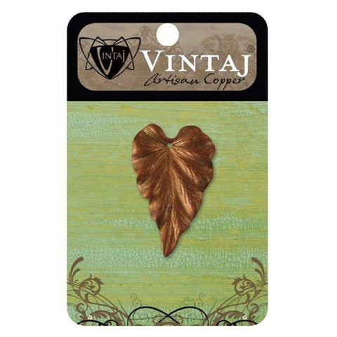 Vintaj 38x23mm Copper Woodland Leaf - Lilly Grace Crafts