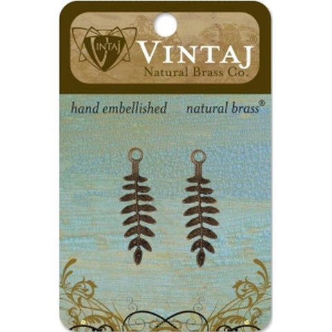 Vintaj 31 x 9mm Delicate Fern - Lilly Grace Crafts